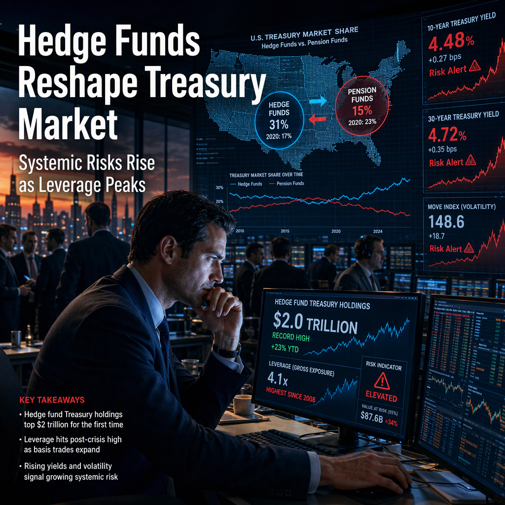 Hedge Funds Reach Record Share in $30 Trillion U.S. Treasury Market, Raising Systemic Risk Concerns