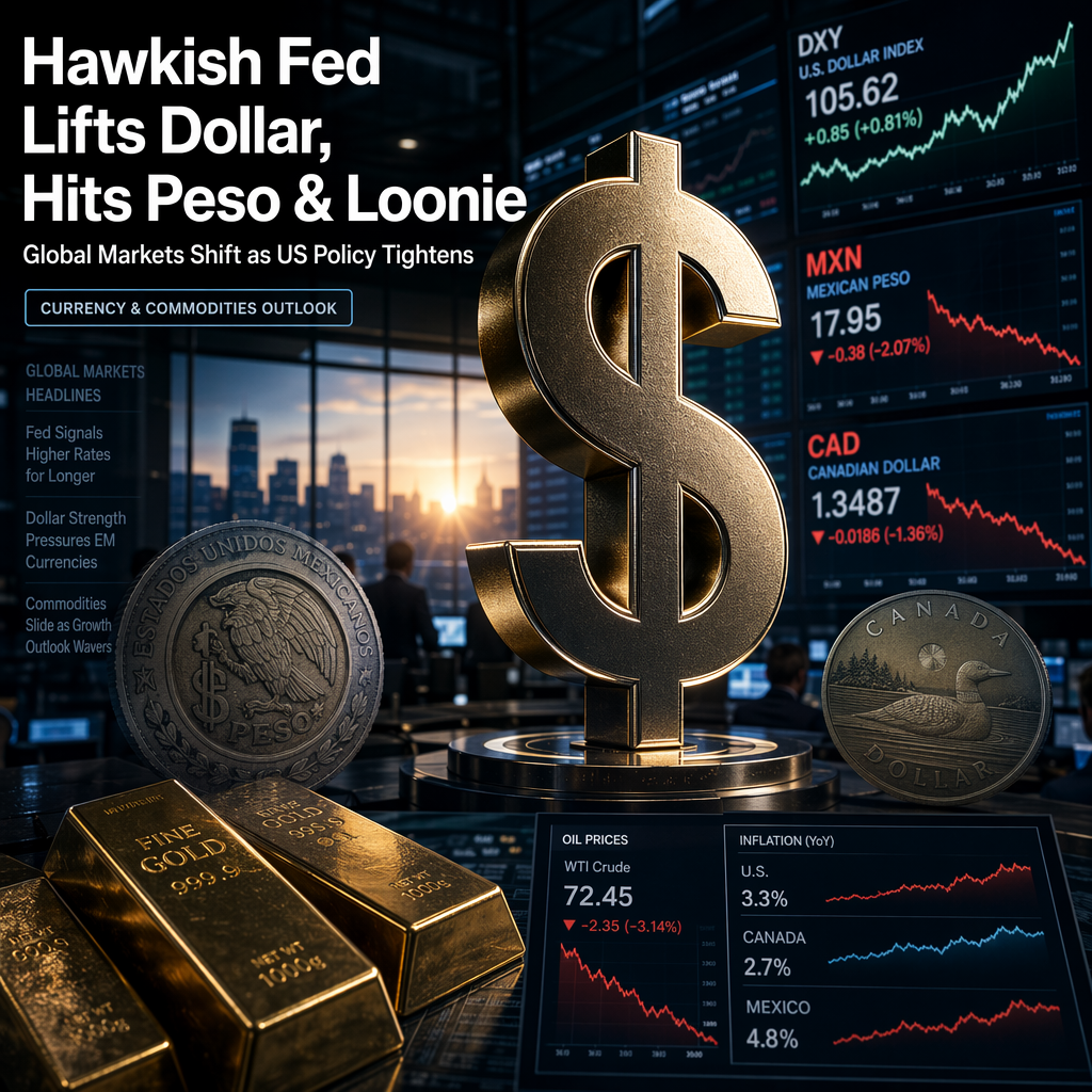 Hawkish Fed Signals Boost US Dollar, Weigh on Mexican Peso and Canadian Dollar Amid Global Market Shifts