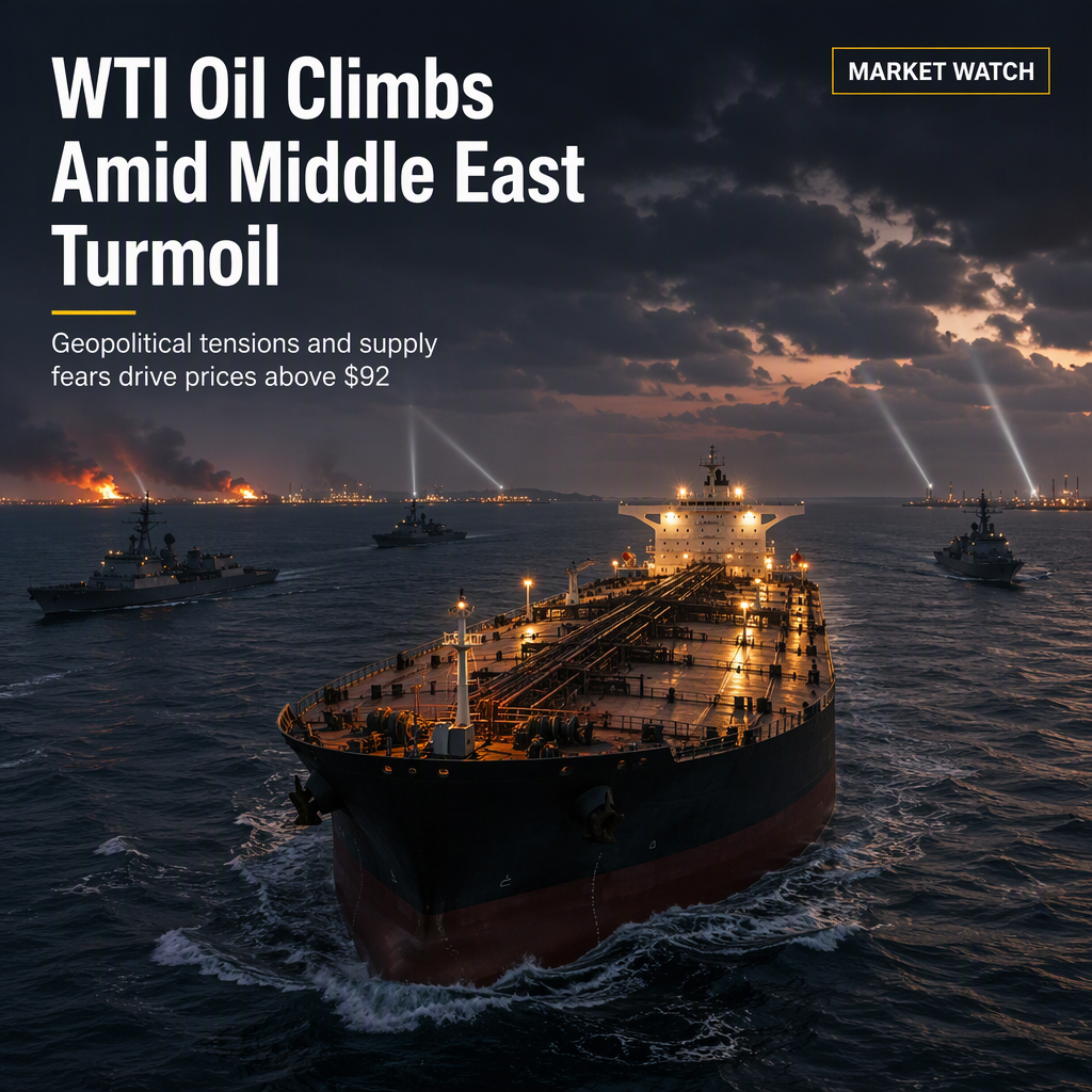 WTI Oil Holds Above $92 Amid Middle East Tensions and Supply Concerns