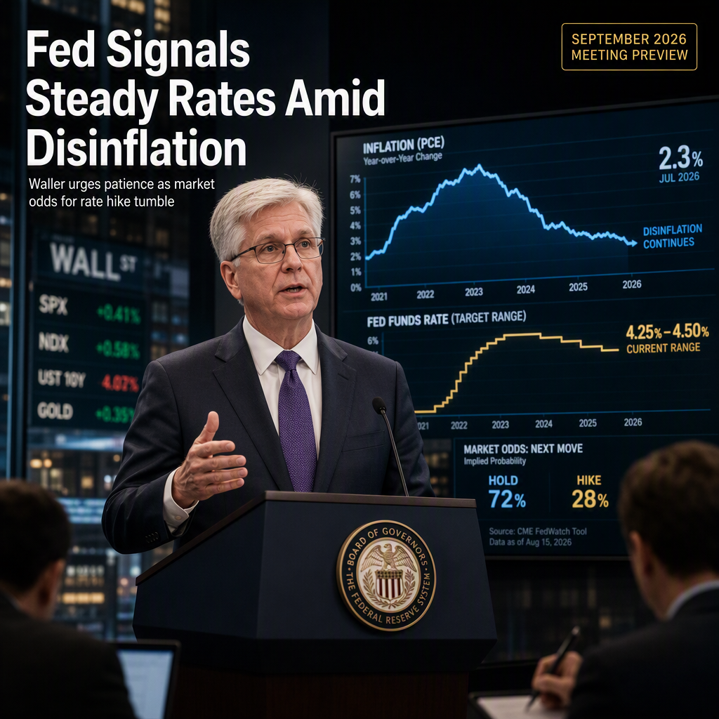 Fed Governor Waller Signals Support for Holding Rates Steady Amid Signs of Disinflation