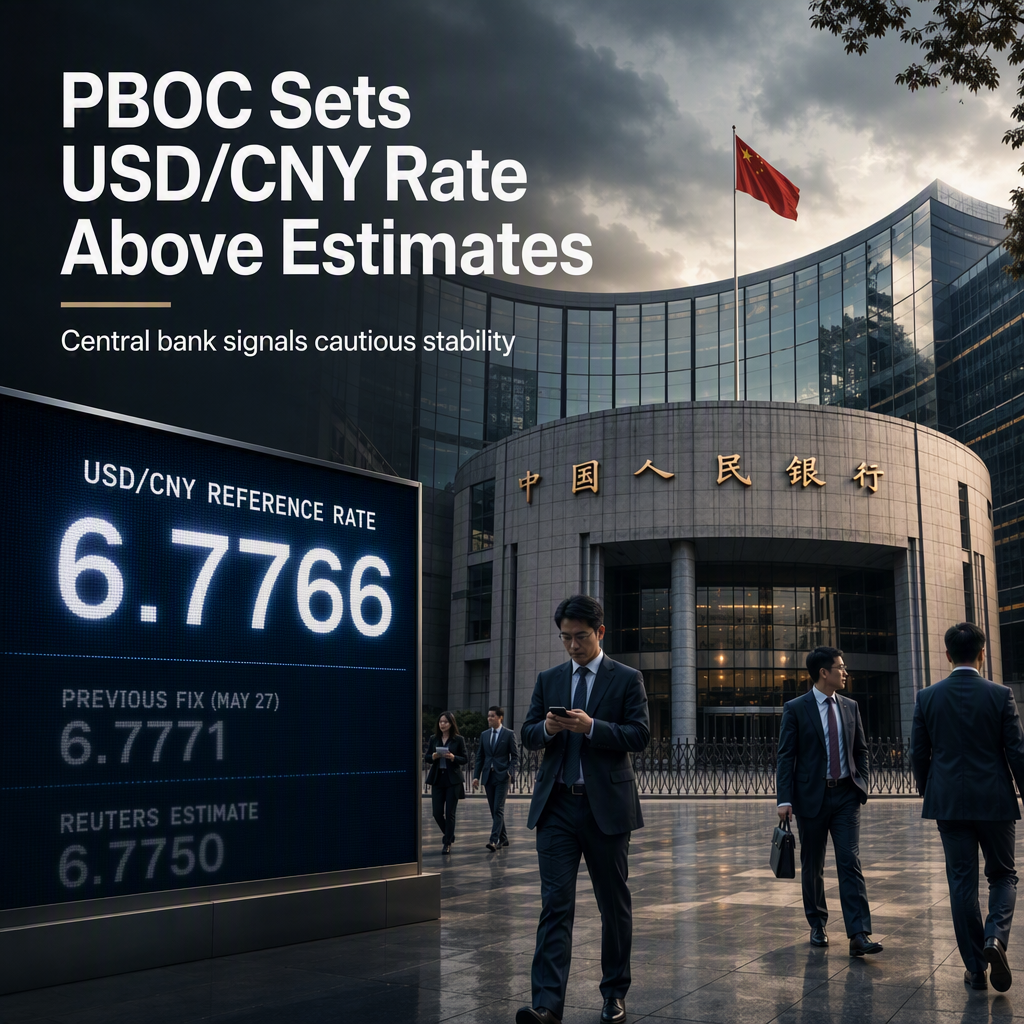 PBOC Sets USD/CNY Reference Rate Slightly Lower Than Previous Fix, Above Reuters Estimate