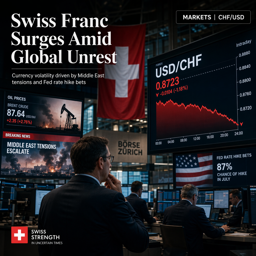 Swiss Franc Strengthens Against US Dollar Amid Geopolitical Tensions and Fed Rate Hike Bets