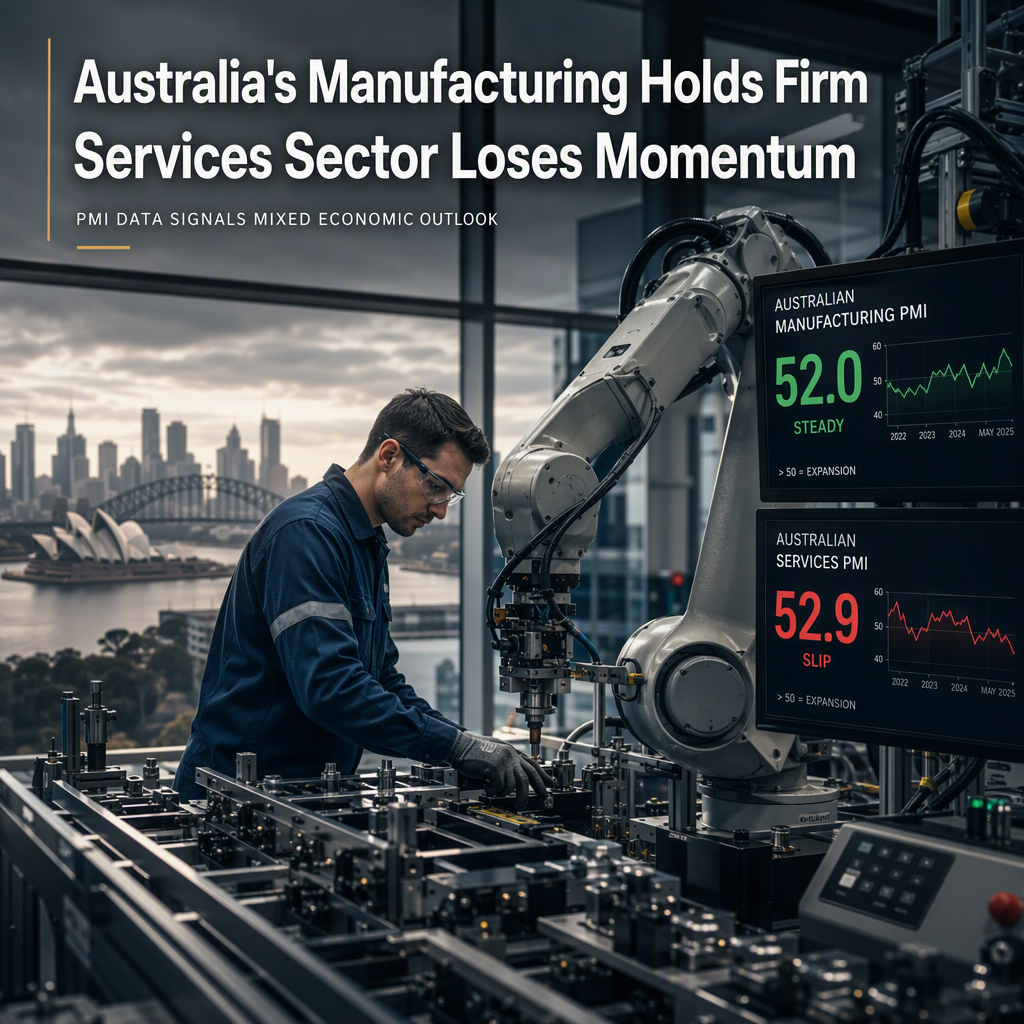 Australia's Manufacturing PMI Holds Steady at 52.0 in August, Services PMI Slips