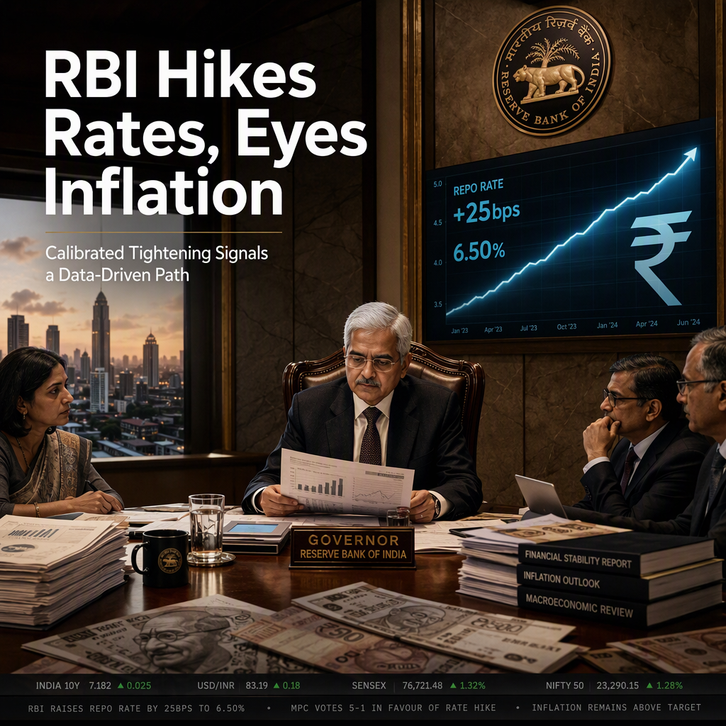 RBI Resumes Tightening Cycle with 25bp Rate Hike, Signals Data-Dependent Approach
