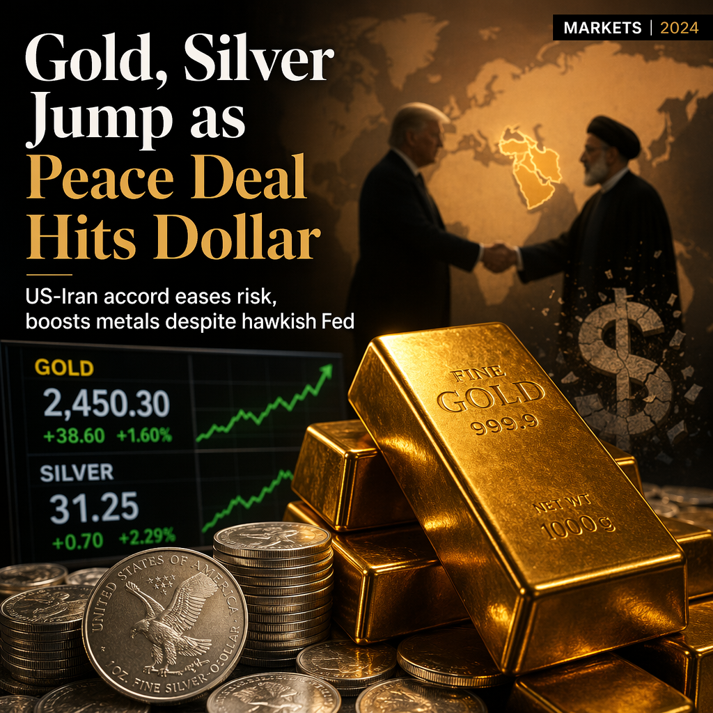 Gold and Silver Prices Rise as US-Iran Peace Deal Weakens US Dollar Despite Hawkish Fed
