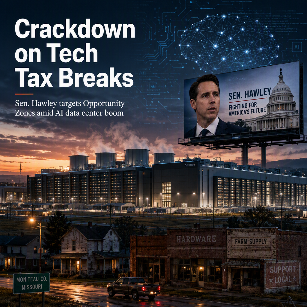 Sen. Hawley Targets Opportunity Zone Tax Breaks for Data Centers Amid AI Expansion Concerns
