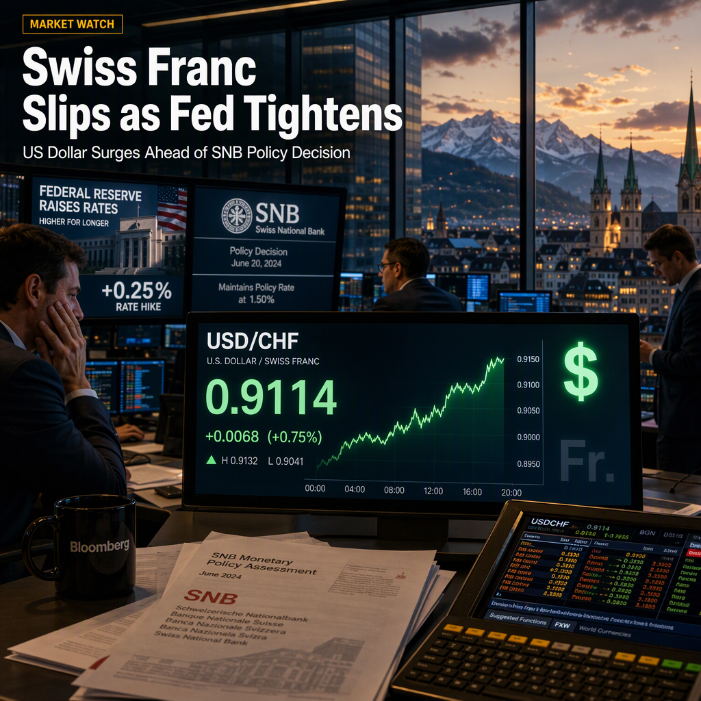 Swiss Franc Weakens as Fed Rate Hike Outpaces SNB Ahead of Policy Decision