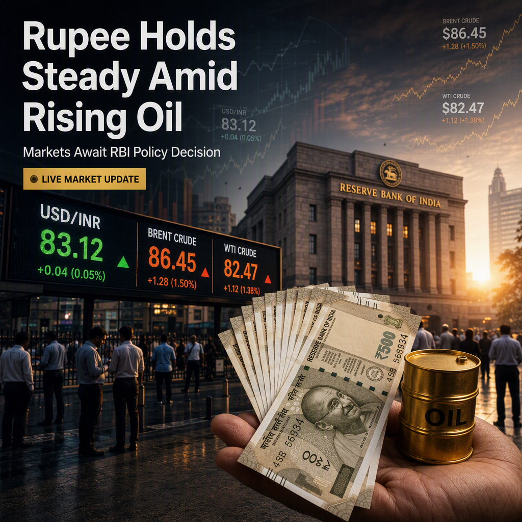 Indian Rupee Holds Steady Ahead of RBI Policy Decision as Oil Prices Rise