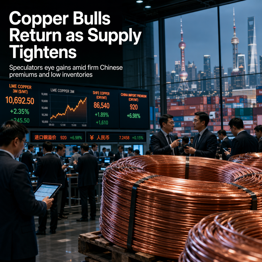 Copper Speculators Rebuild Long Positions Amid Tight Supply and Firm Chinese Premiums