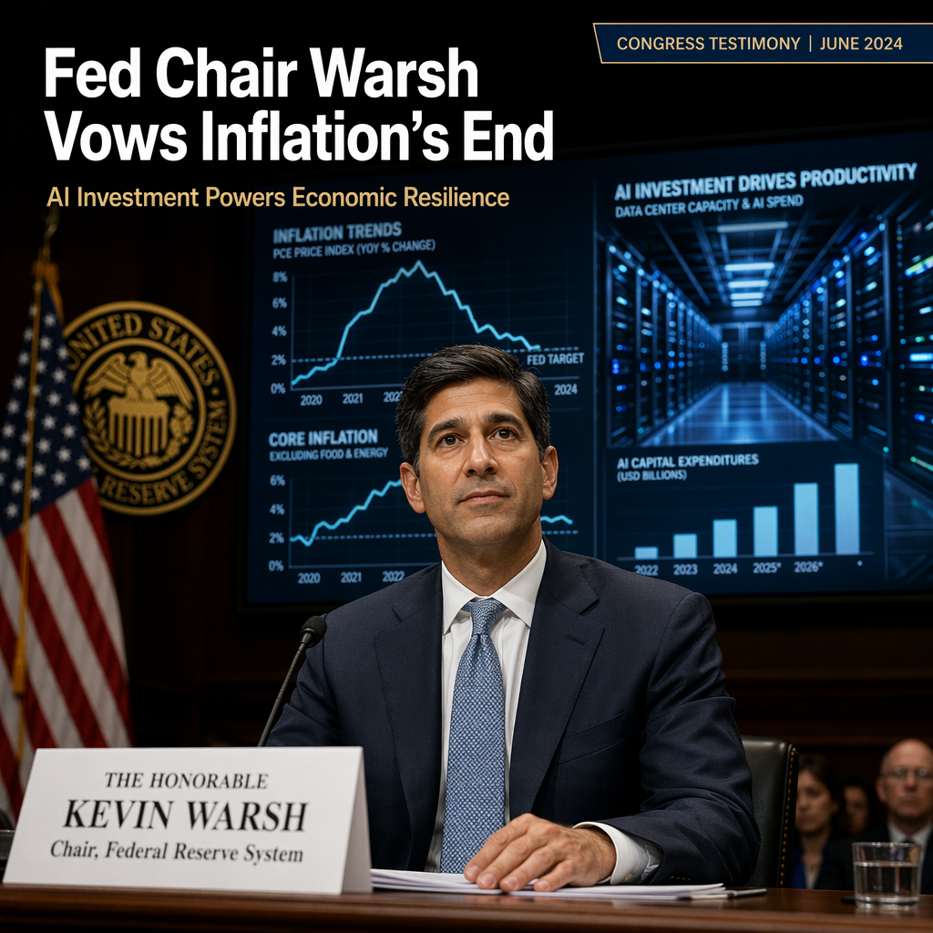 Fed Chair Warsh Vows to End Inflation, Highlights AI Investment as Economic Driver