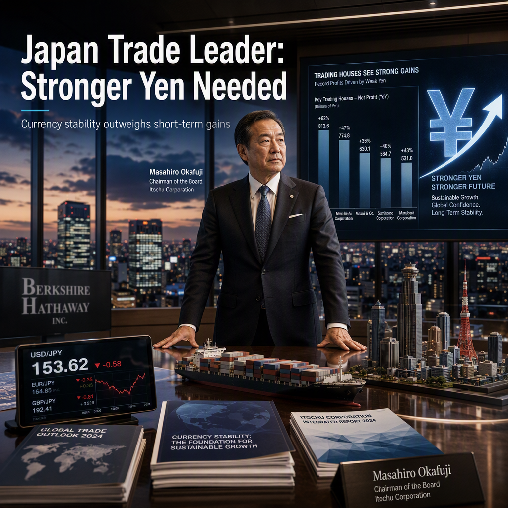 Japan Trading House Lobby Chief Calls for Stronger Yen Despite Sector Gains from Weak Currency