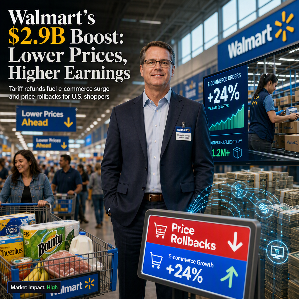 Walmart Leverages $2.9 Billion Tariff Refund to Boost Earnings and Lower Prices Amid E-Commerce Surge