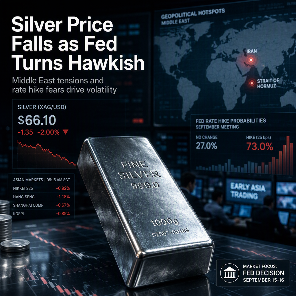 Silver Price Drops to Near $66 as Fed Chair Warsh Signals Hawkish Stance and Geopolitical Tensions Rise