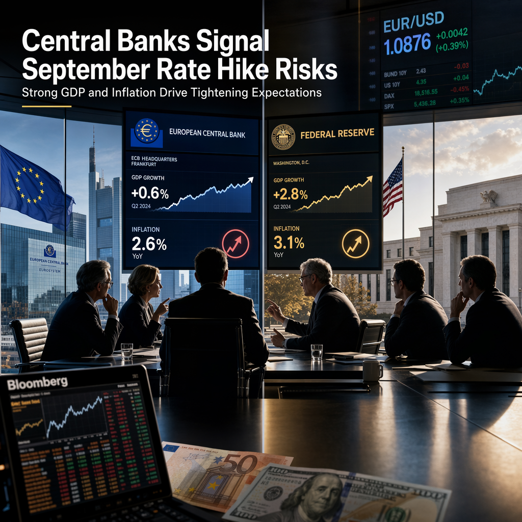 Eurozone and US Central Banks Signal September Rate Hike Risks Amid Strong GDP and Inflation Concerns