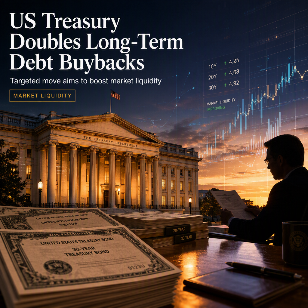 US Treasury Doubles Long-Dated Debt Buybacks to Boost Market Liquidity