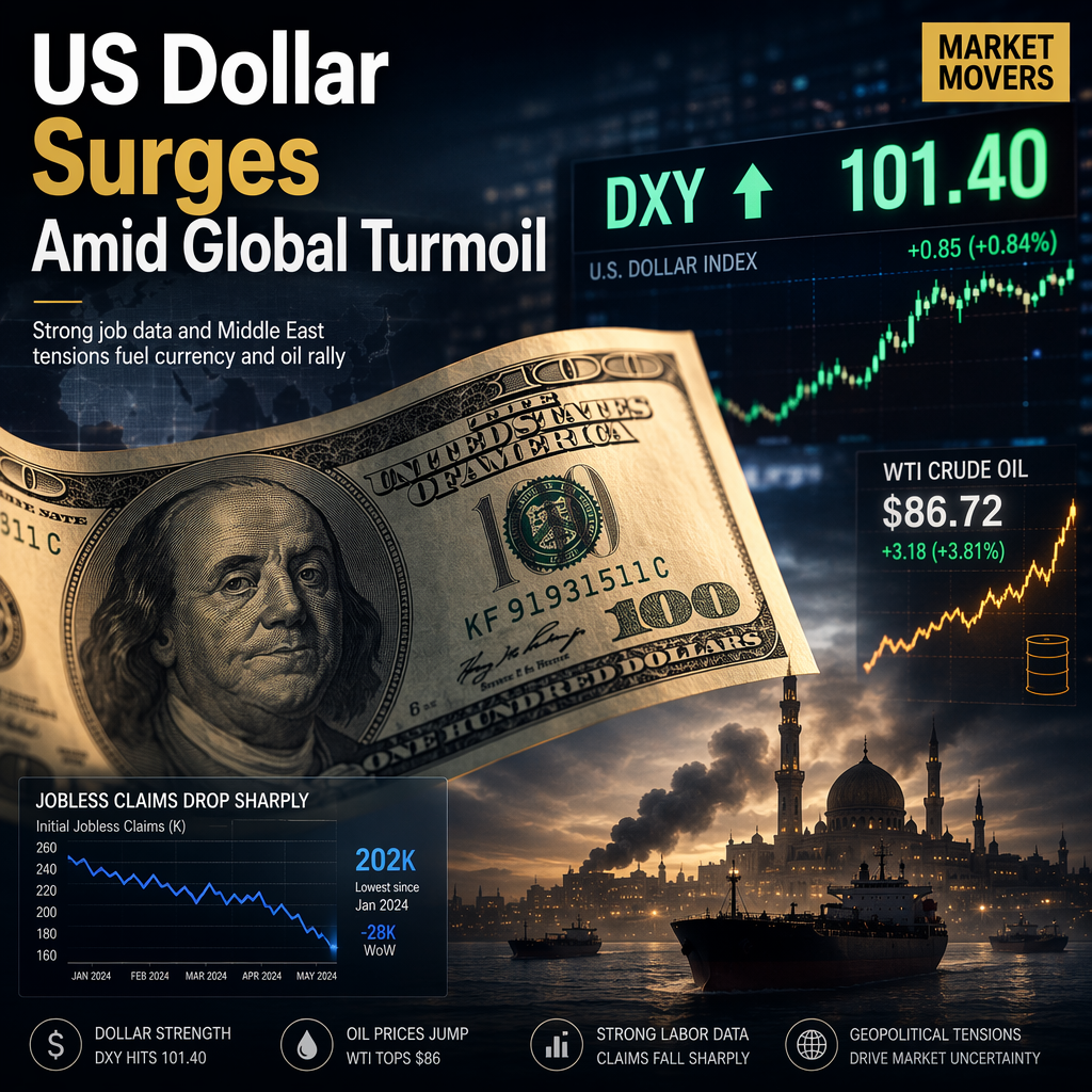 US Dollar Surges on Strong Labor Data and Middle East Tensions, Oil Prices Jump