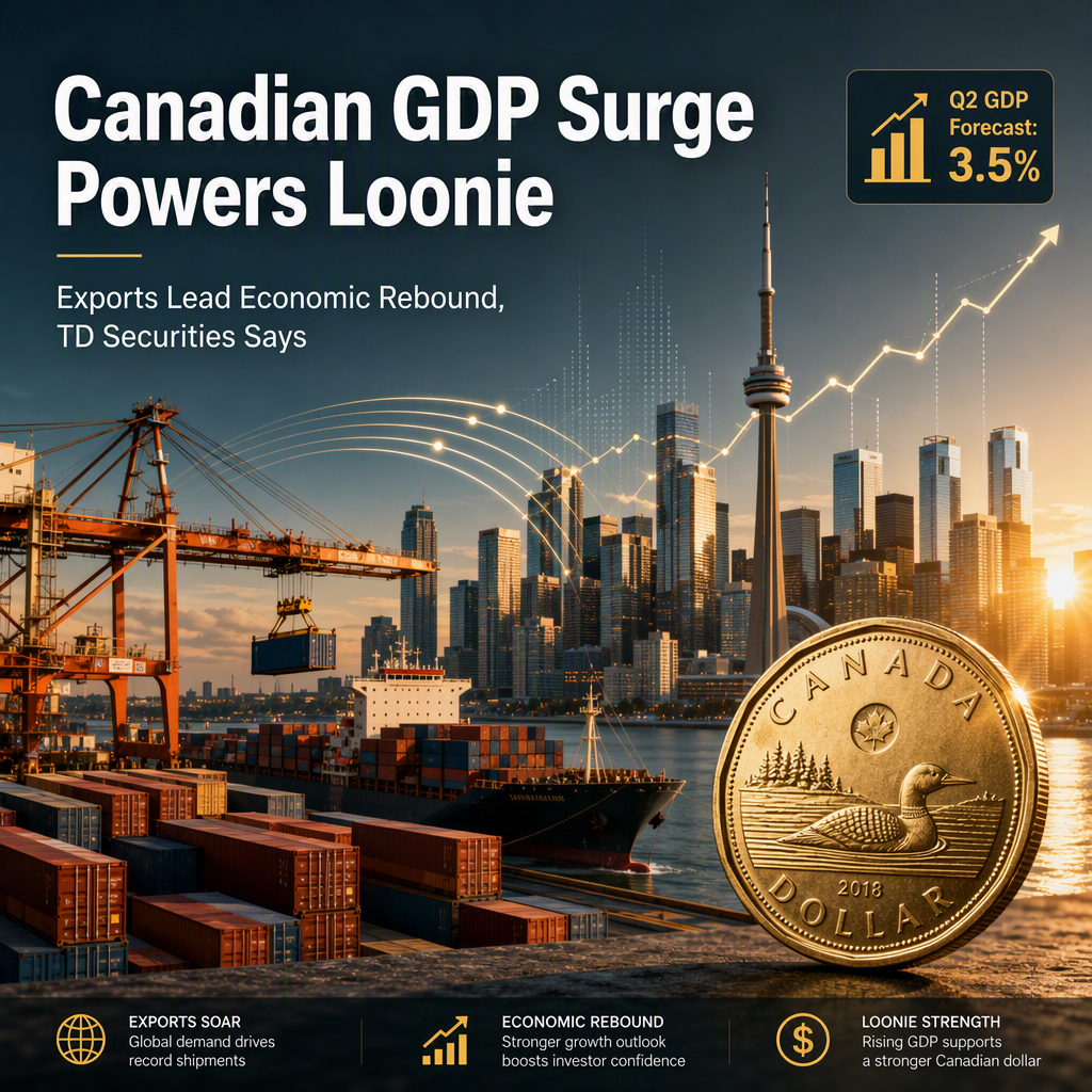 Canadian GDP Rebound Bolsters Loonie Amid Strong Export Growth, Says TD Securities