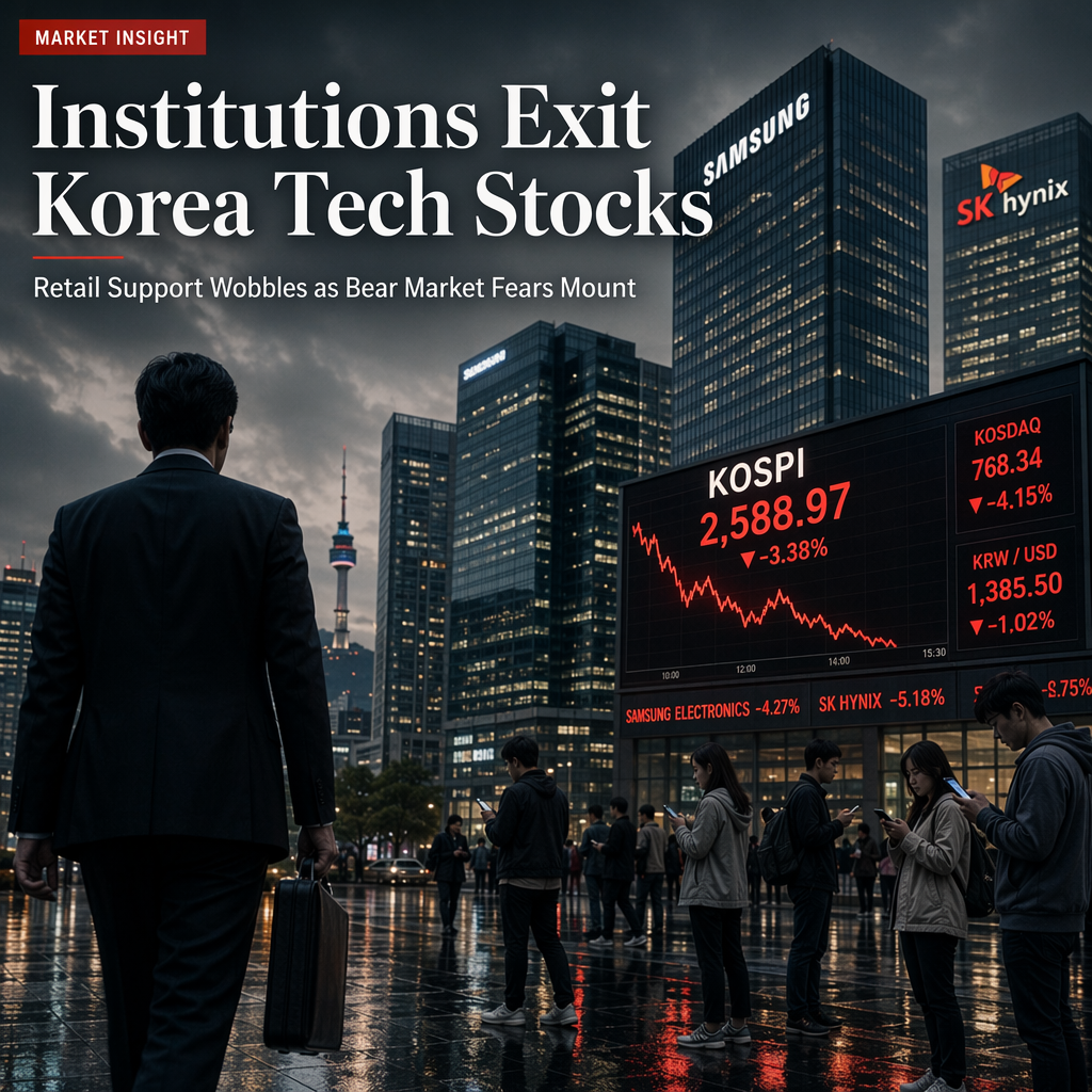 Institutional Investors Exit South Korean Equities Amid Tech-Led Sell-Off, Retail Support in Question