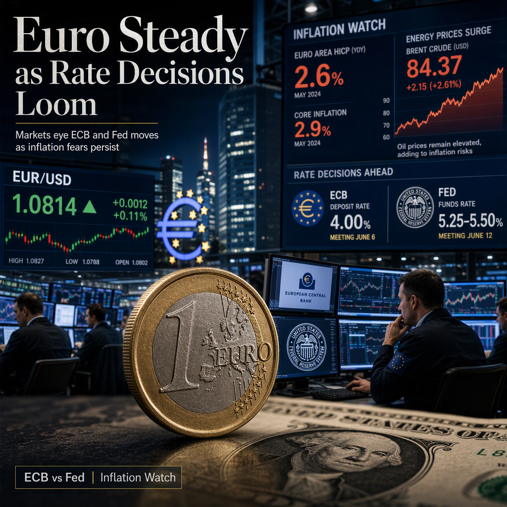 Euro Holds Steady as Markets Eye ECB and Fed Rate Decisions Amid Inflation Concerns