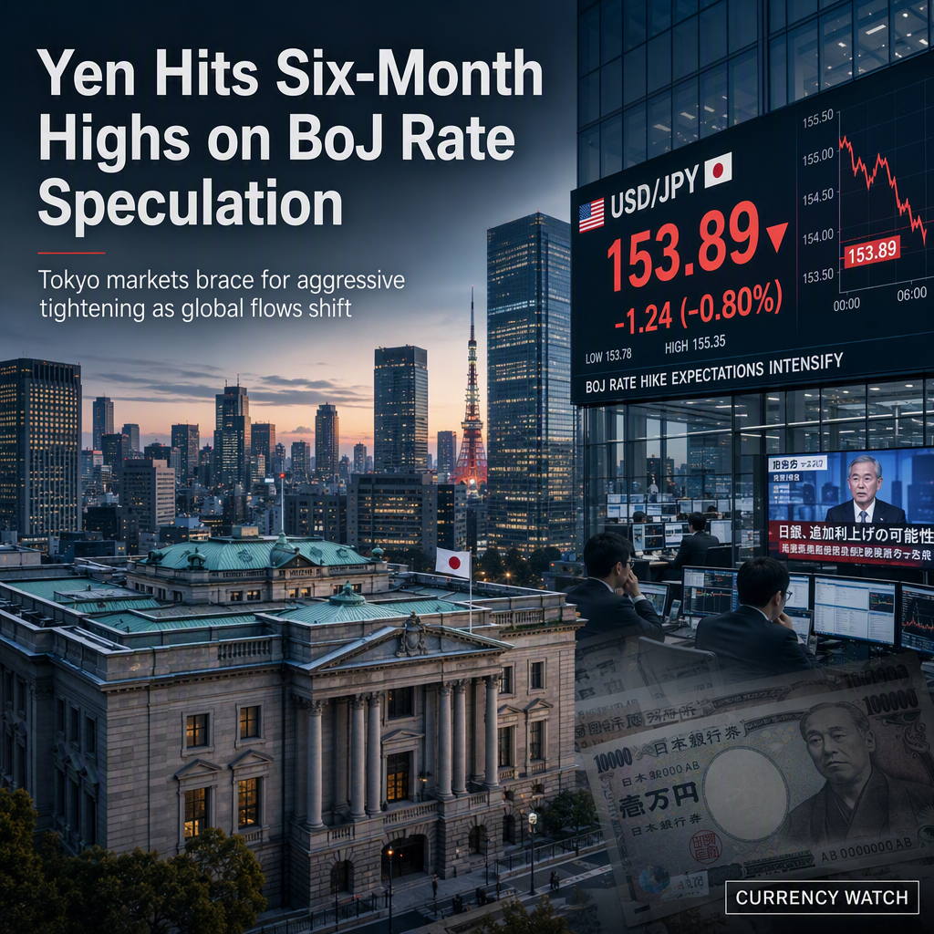 Japanese Yen Surges to Six-Month Highs as BoJ Rate Hike Expectations Intensify