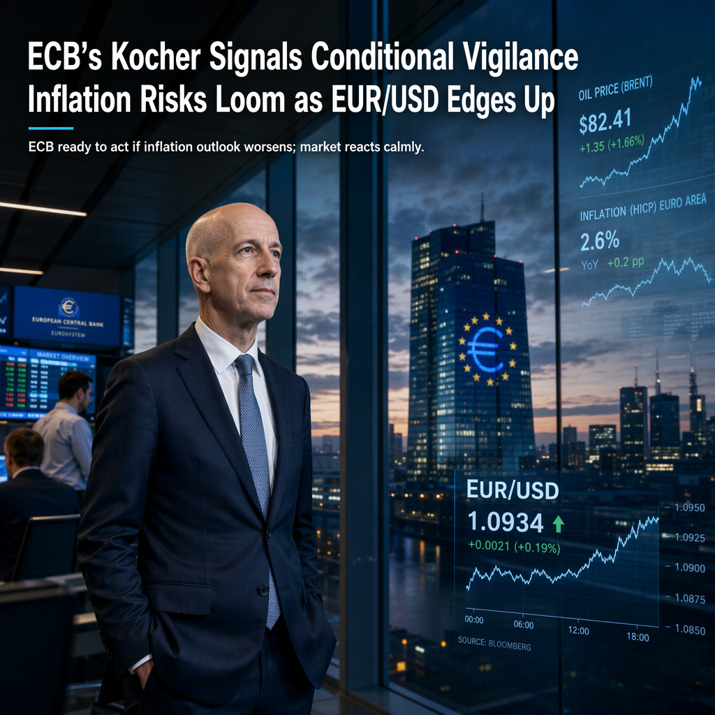 ECB's Kocher Signals Conditional Vigilance Amid Inflation Concerns, EUR/USD Edges Higher