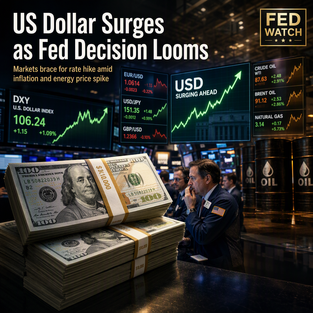 US Dollar Surges as Markets Brace for Fed Rate Hike Amid Rising Inflation and Energy Prices