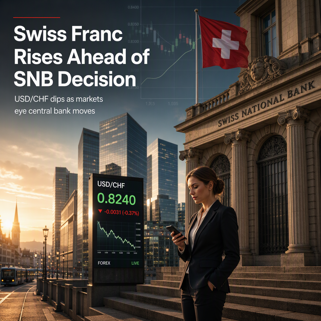 Swiss Franc Strengthens as Markets Await SNB Rate Decision; USD/CHF Dips Amid Fed Rate Hike Bets