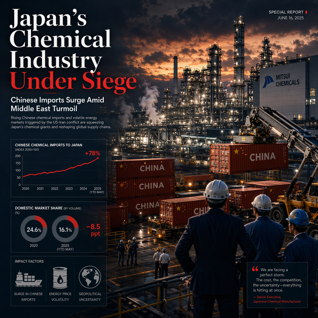 Japanese Chemical Industry Faces Pressure as Chinese Imports Surge Amid US-Iran Conflict