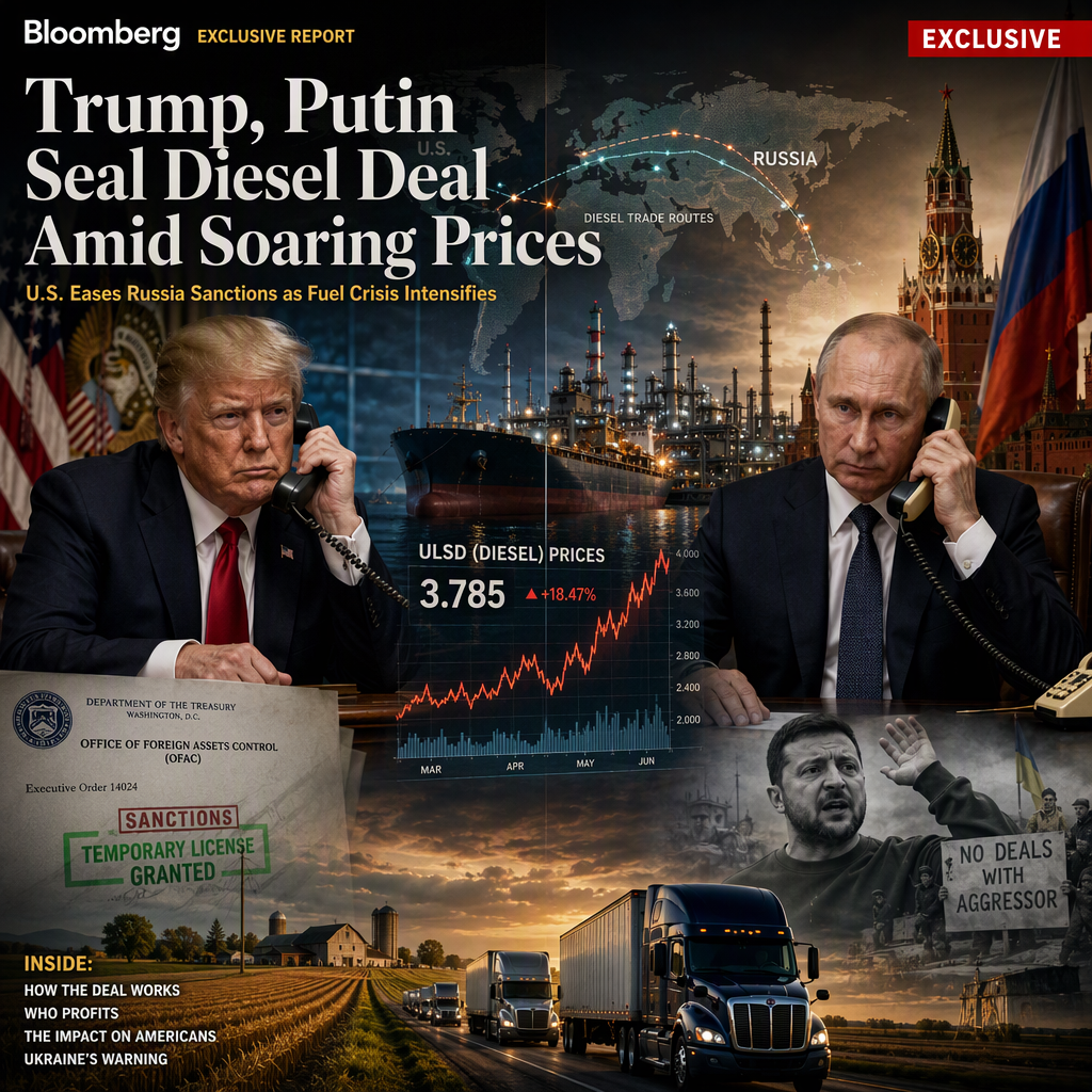 Trump and Putin Strike Diesel Deal as U.S. Temporarily Eases Russia Sanctions Amid Soaring Prices