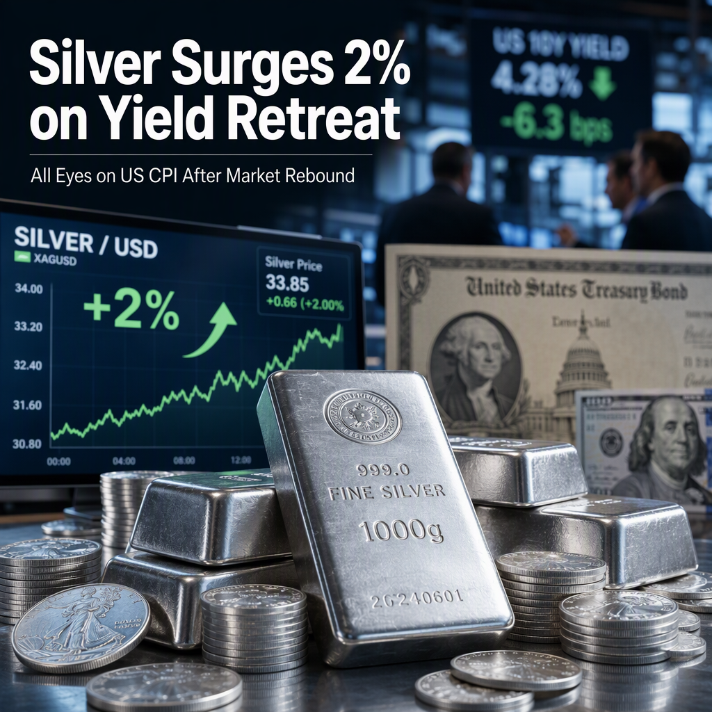 Silver Price Rebounds 2% as US Treasury Yields Pull Back, Eyes on Upcoming CPI Data