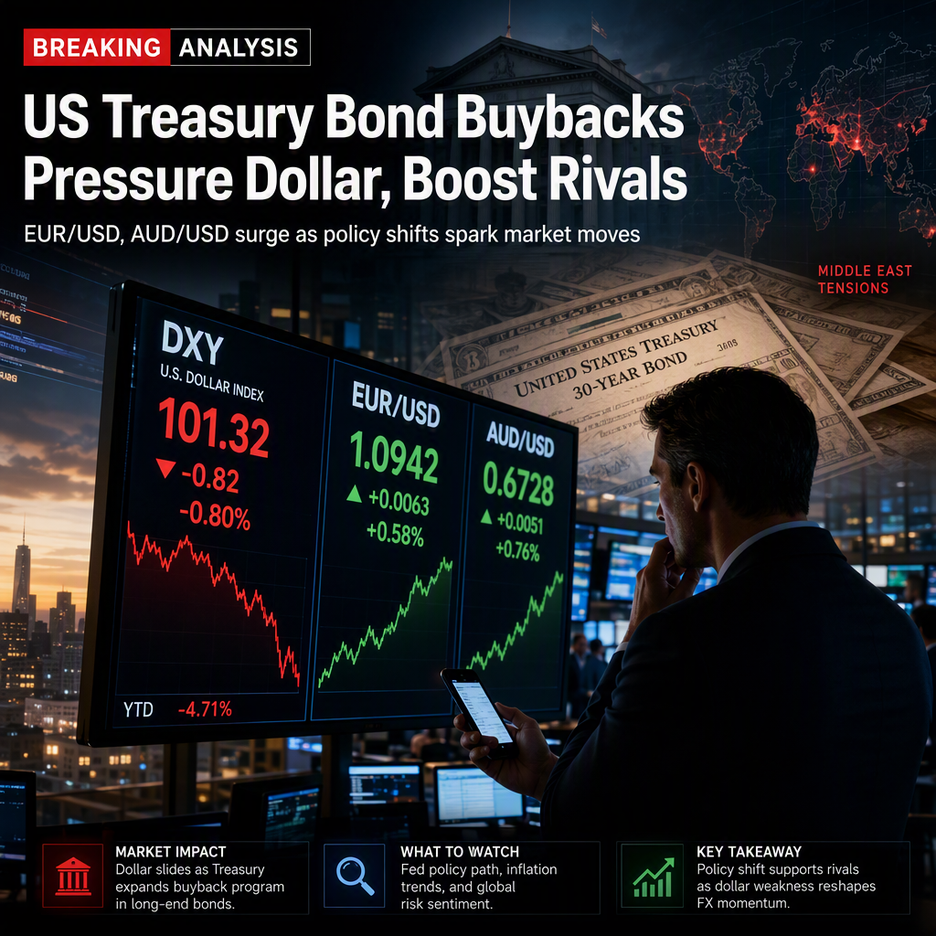 US Treasury's Expanded Bond Buyback Plan Pressures Dollar, Spurs Moves in EUR/USD and AUD/USD
