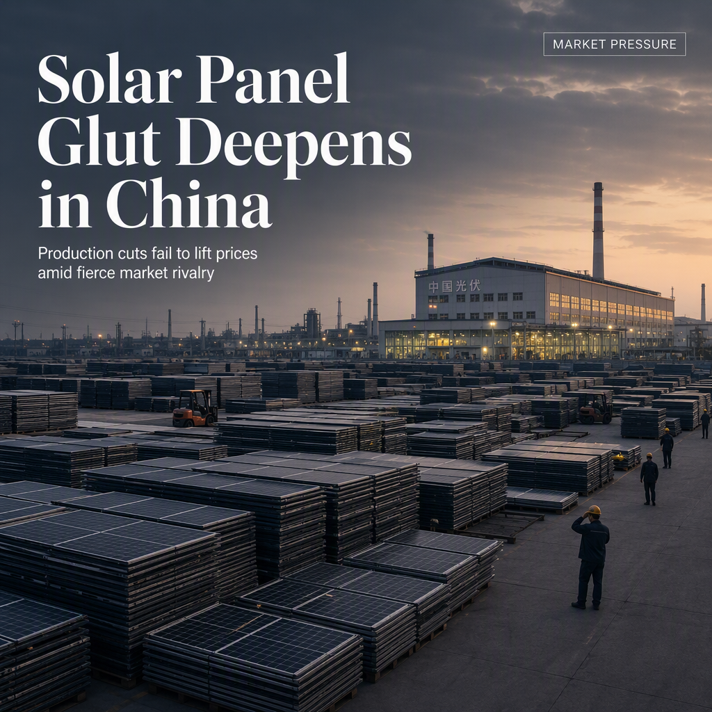 China's Solar Panel Price Slump Persists Despite Production Cuts Amid Fierce Competition