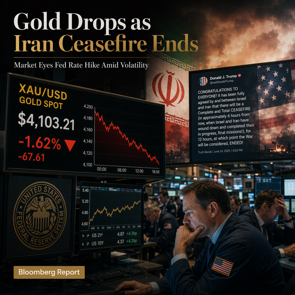 Gold Price Drops as Trump Declares Iran Ceasefire Over, Market Eyes Fed Rate Hike