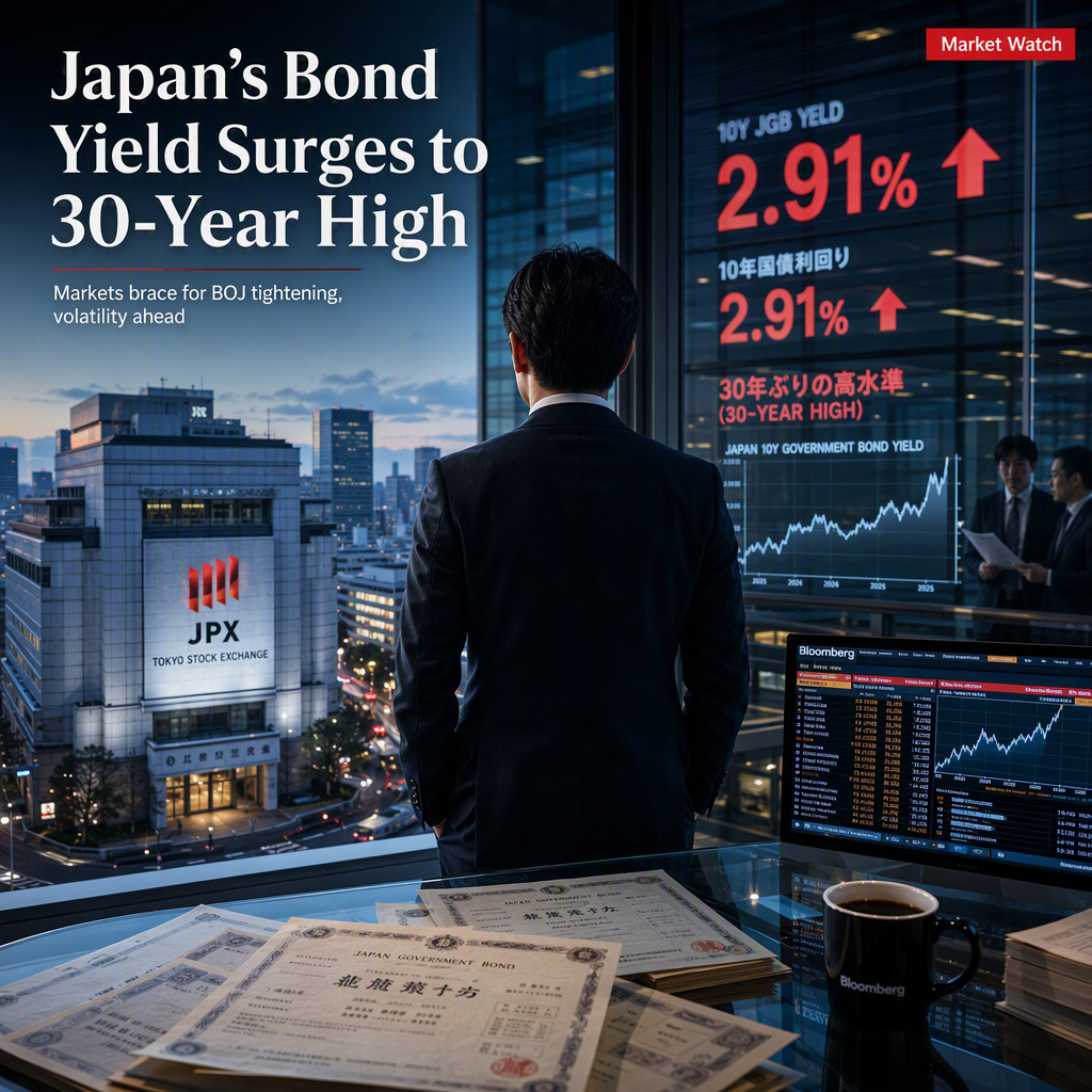 Japan's 10-Year Government Bond Yield Hits 30-Year High Amid BOJ Tightening Expectations