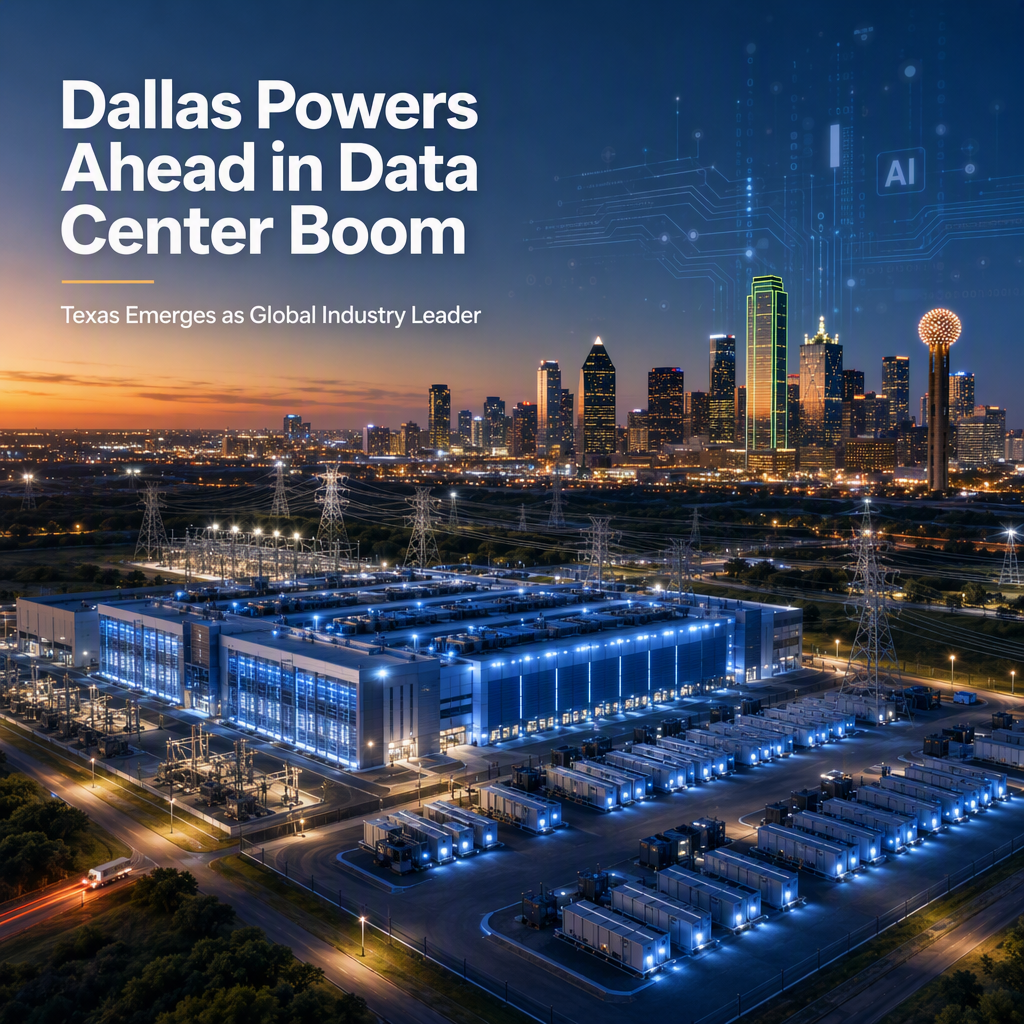 Dallas Surges to Top Spot in Global Data Center Growth Rankings, Texas Emerges as Industry Powerhouse