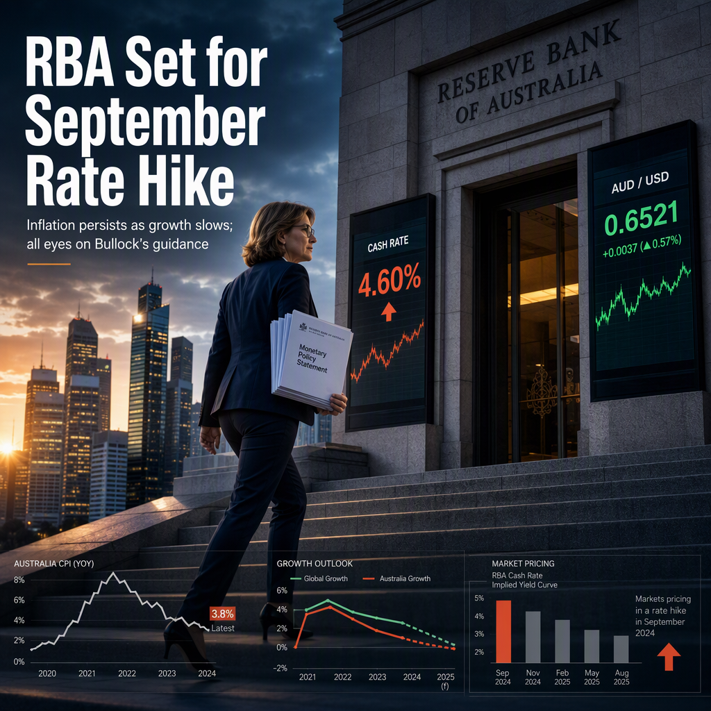 RBA Poised for September Rate Hike Amid Persistent Inflation and Slowing Growth