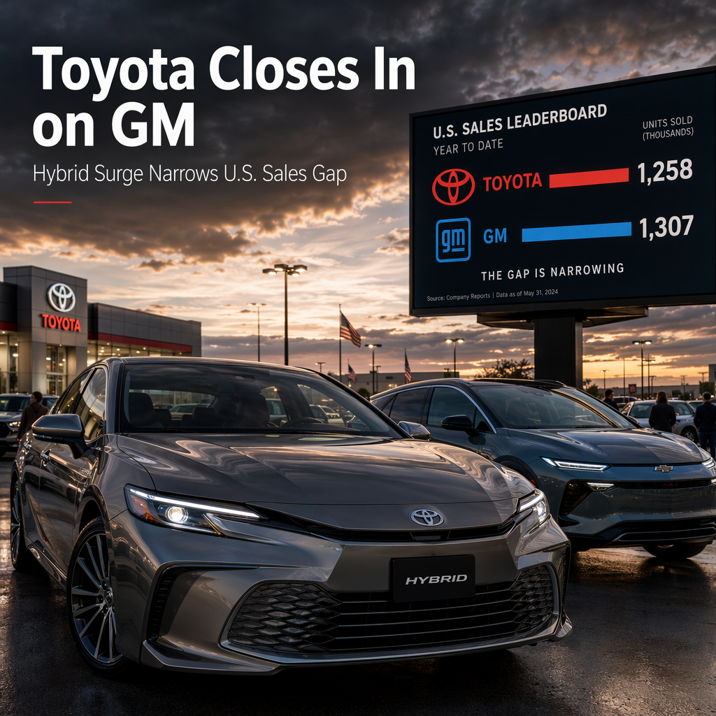 Toyota Narrows U.S. Sales Gap with GM as Hybrid Demand Surges, EV Sales Falter