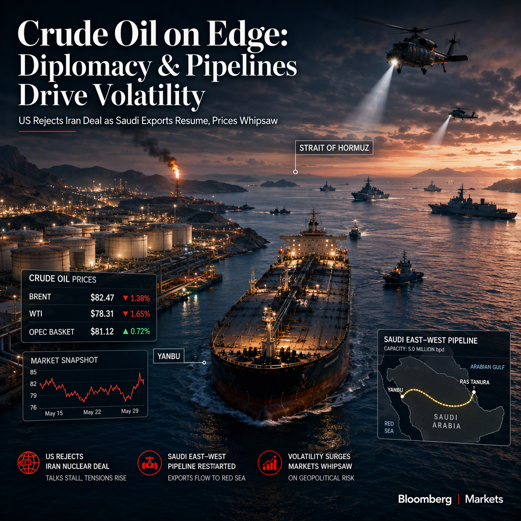 Crude Oil Volatility as US Rejects Iran Plan, Saudi Pipeline Restarts