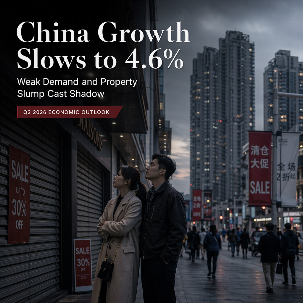 China's Q2 Economic Growth Expected to Slow to 4.6% Amid Weak Domestic Demand and Property Slump