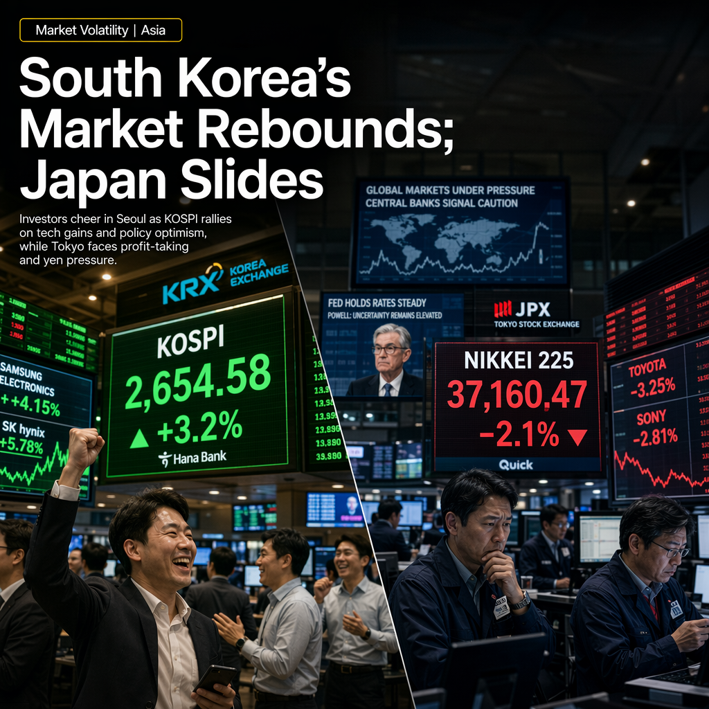 South Korean Stocks Rebound Over 3% After Sharp Fall; Japanese Market Extends Losses