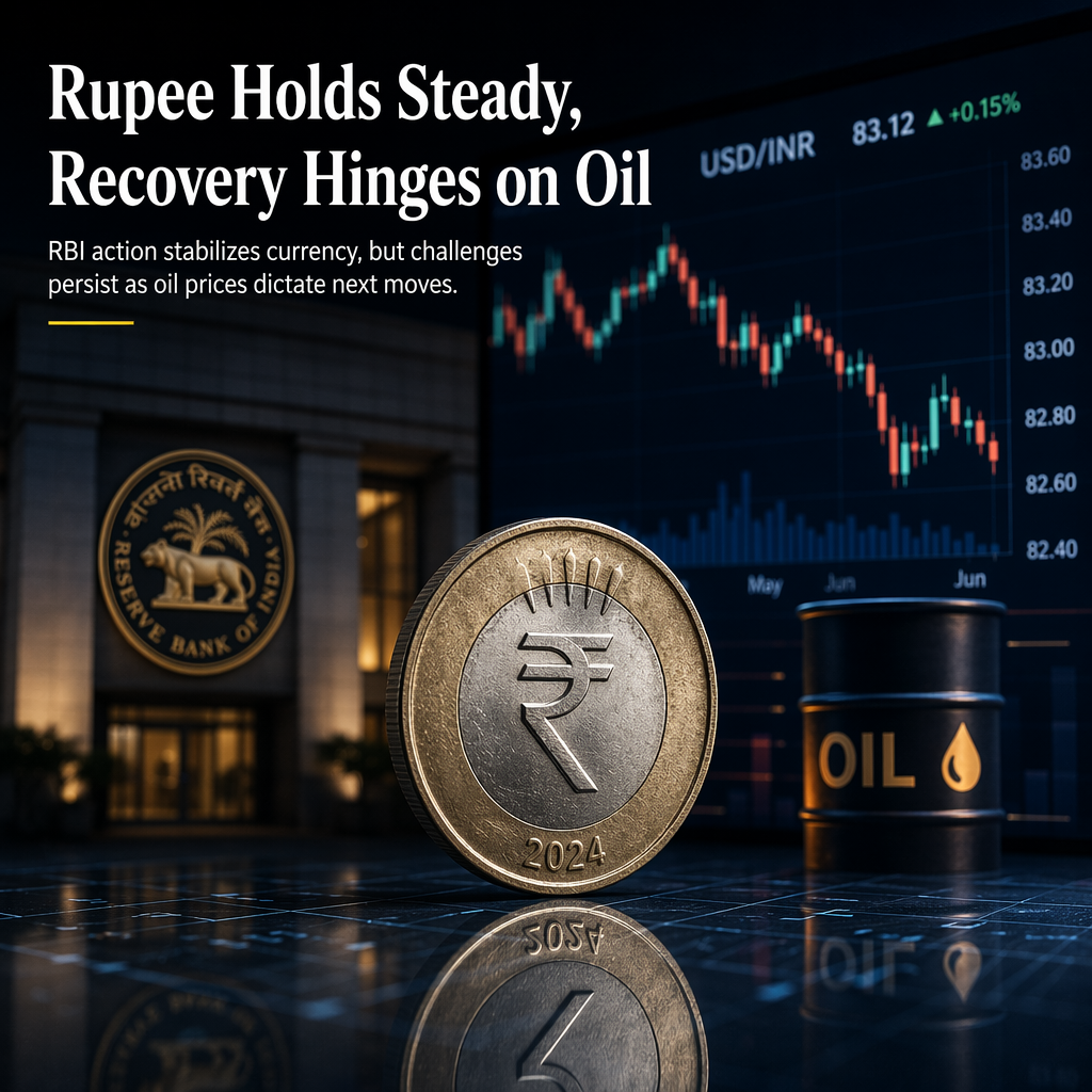 Indian Rupee Stabilizes Amid RBI Support, Faces Recovery Challenges as Oil Prices Remain Key