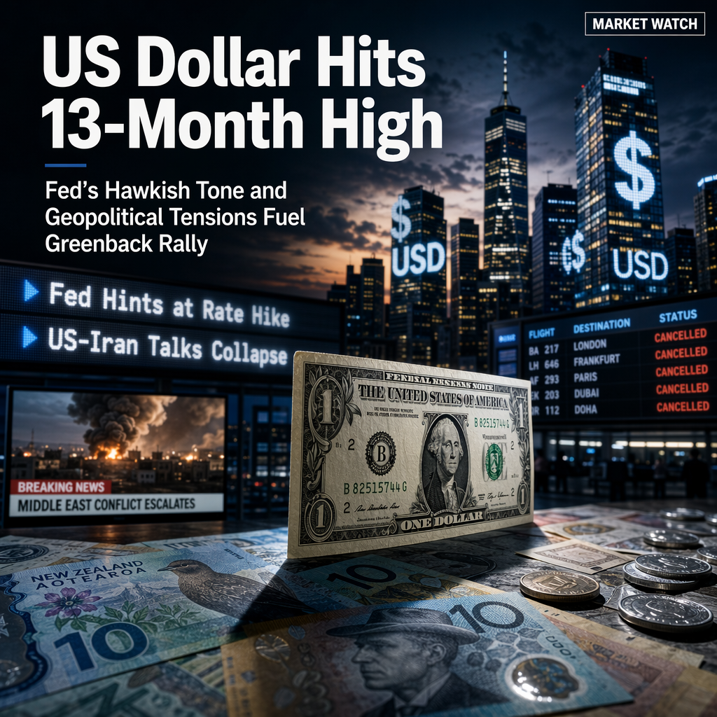 US Dollar Surges to 13-Month High as US-Iran Talks Collapse and Fed Signals Hawkish Stance