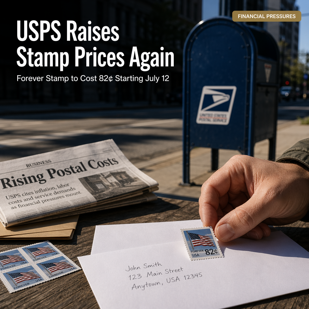 USPS to Raise Stamp Prices as Financial Pressures Mount; Forever Stamp to Cost 82 Cents Starting July 12