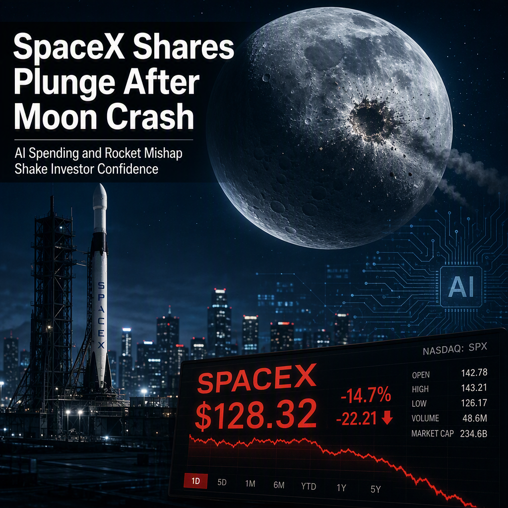 SpaceX Shares Plunge Over 7% After Moon Crash and Surging AI Capex Rattle Investors