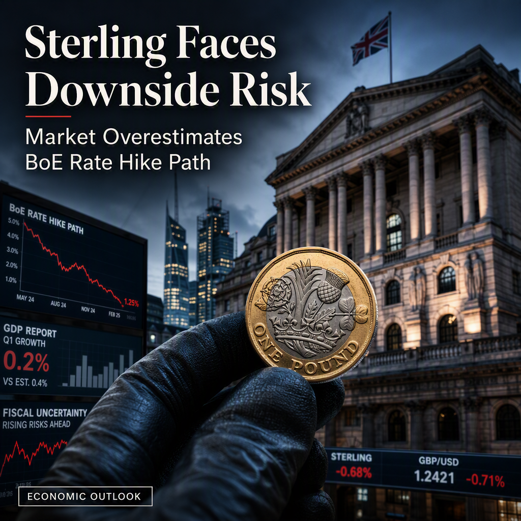 Sterling Faces Downside Risk as Market Overestimates BoE Rate Hike Path, Says BBH