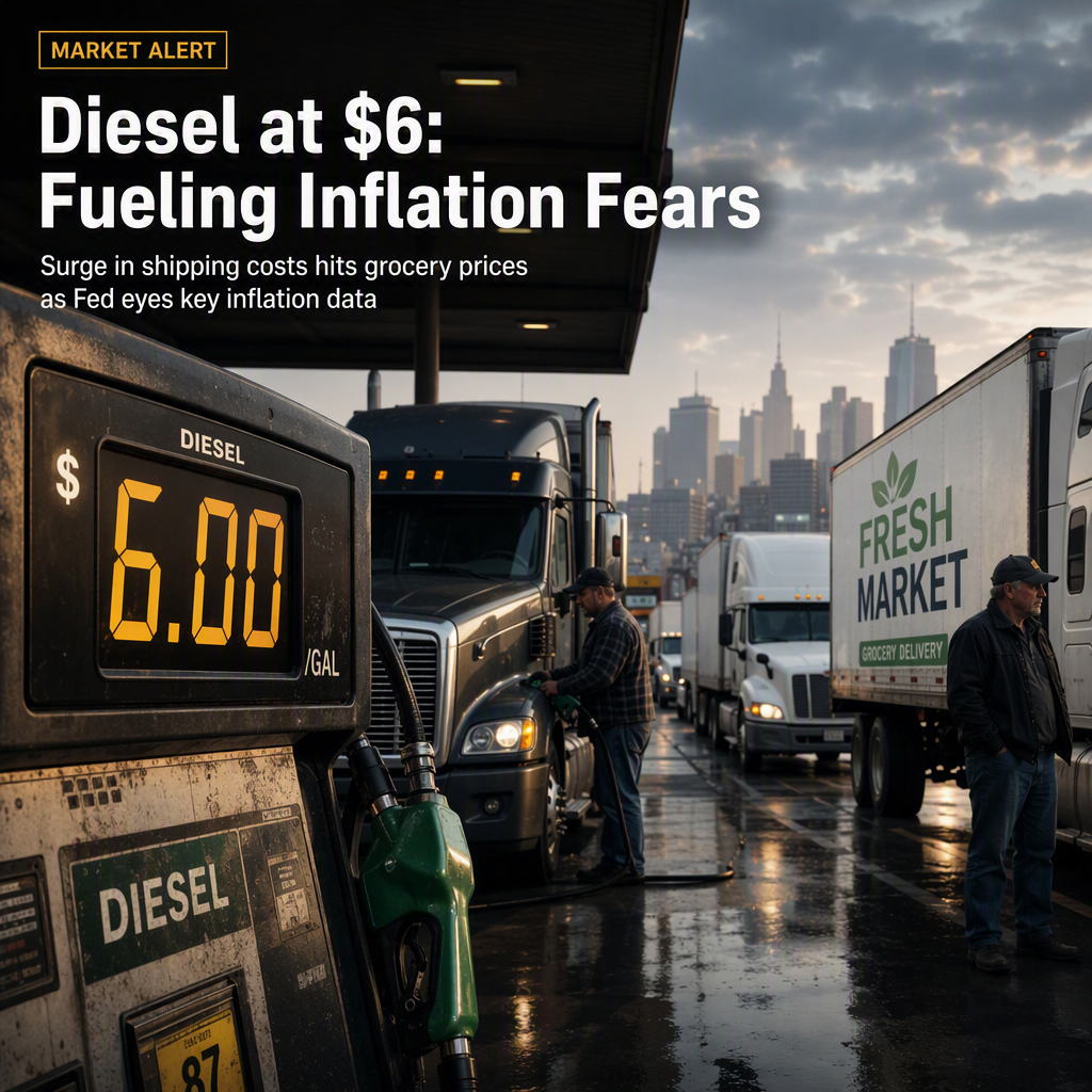 Diesel Prices Hit Record $6 per Gallon Ahead of Key U.S. Inflation Report