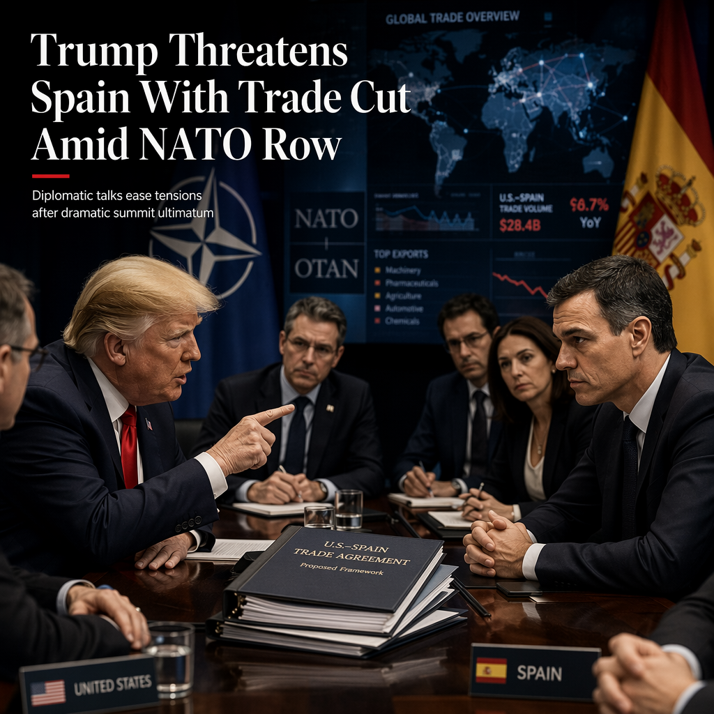 Trump Threatens to Sever Trade With Spain Over NATO Spending, Then Softens Stance After Talks