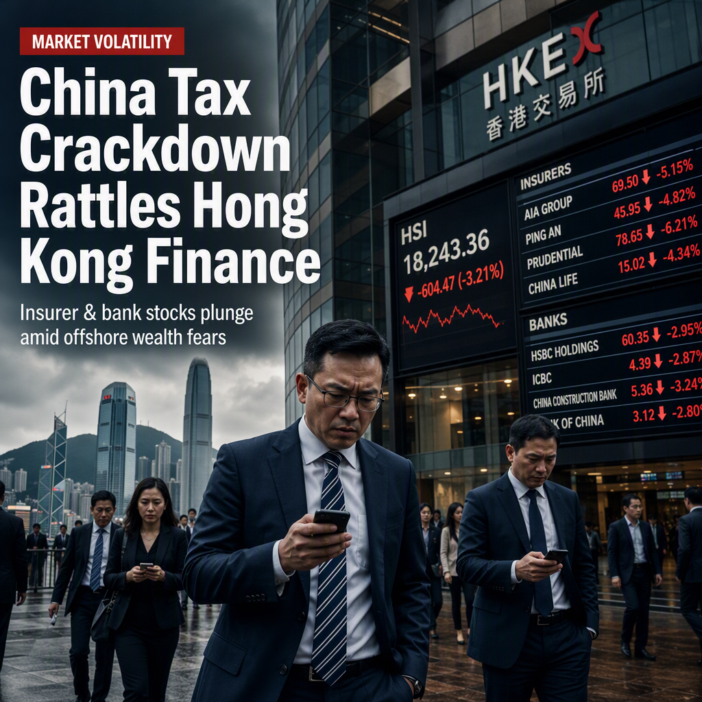 Chinese Tax Crackdown on Offshore Wealth Triggers Sell-Off in Hong Kong Financial Stocks