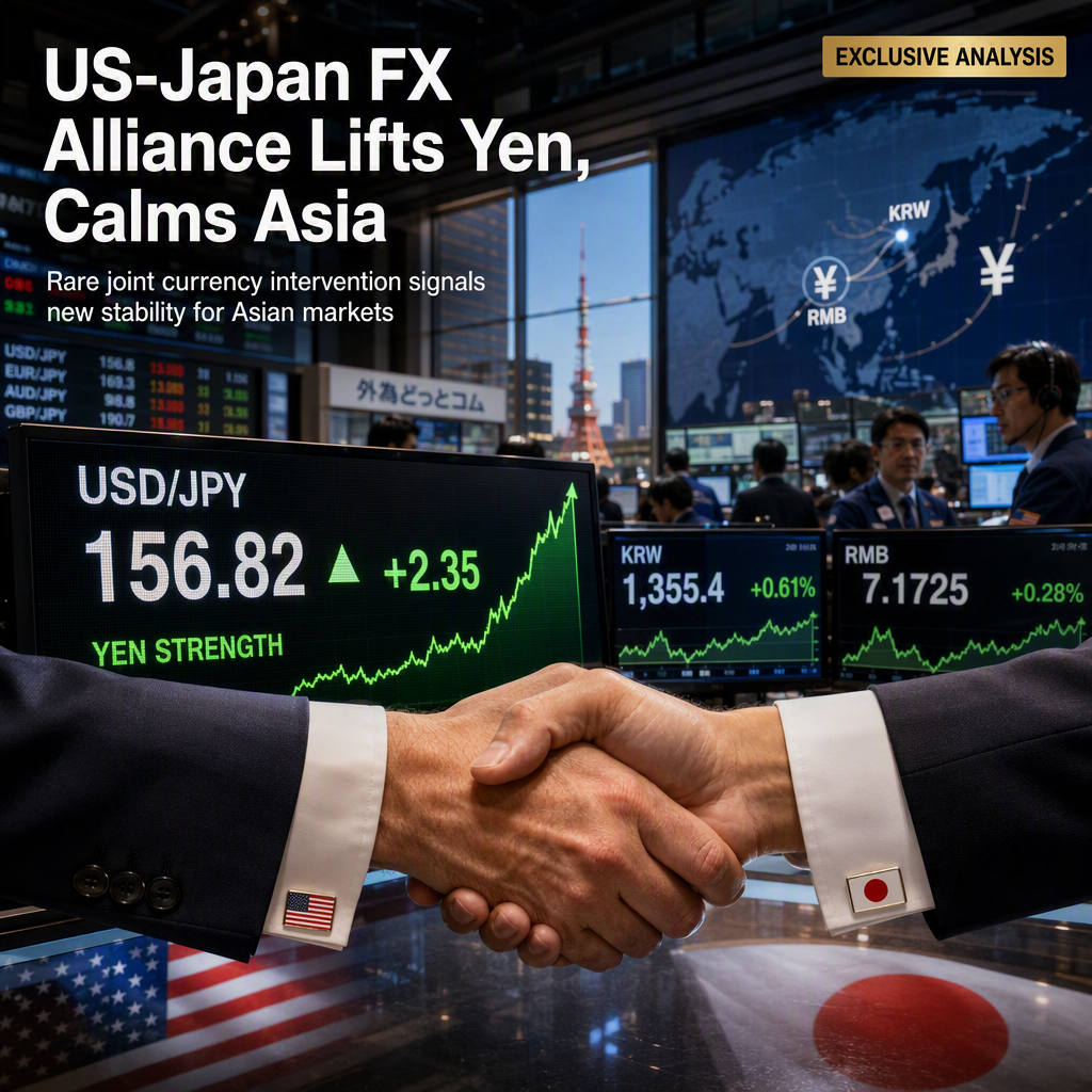 Rare US-Japan FX Intervention Narrows Yen Undervaluation, Eases Pressure on Asian Currencies