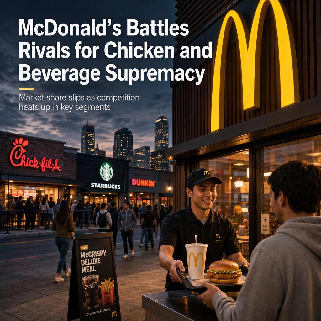 McDonald's Faces Stiff Competition in Chicken and Beverage Segments Amid Market Share Decline